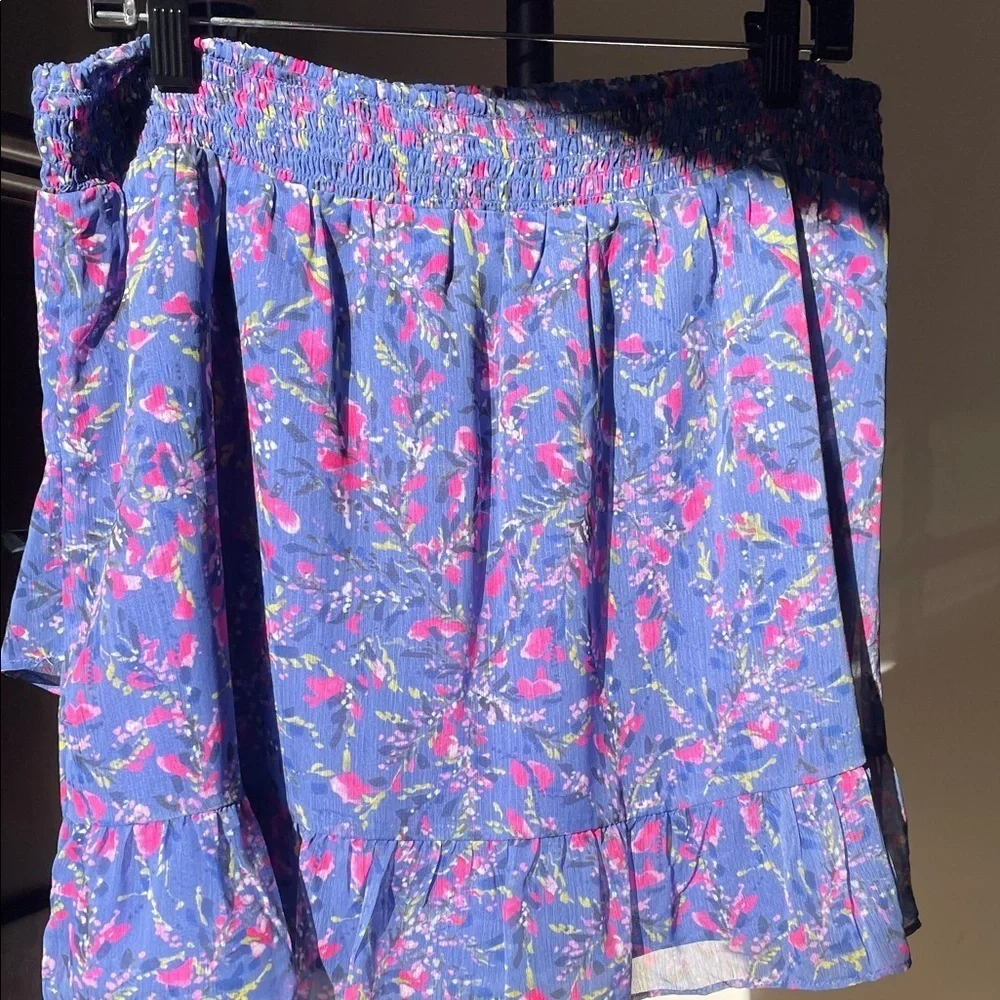 French Connection Purple and Pink Floral Mini Skirt